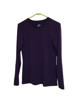 CLIMATE RIGHT BY CUDDL DUDS PURPLE DRY WICK LONG SLEEVE SHIRT WOMENS SIZE MEDIUM